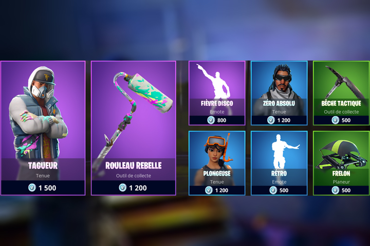 Boutique Fortnite 13 mai